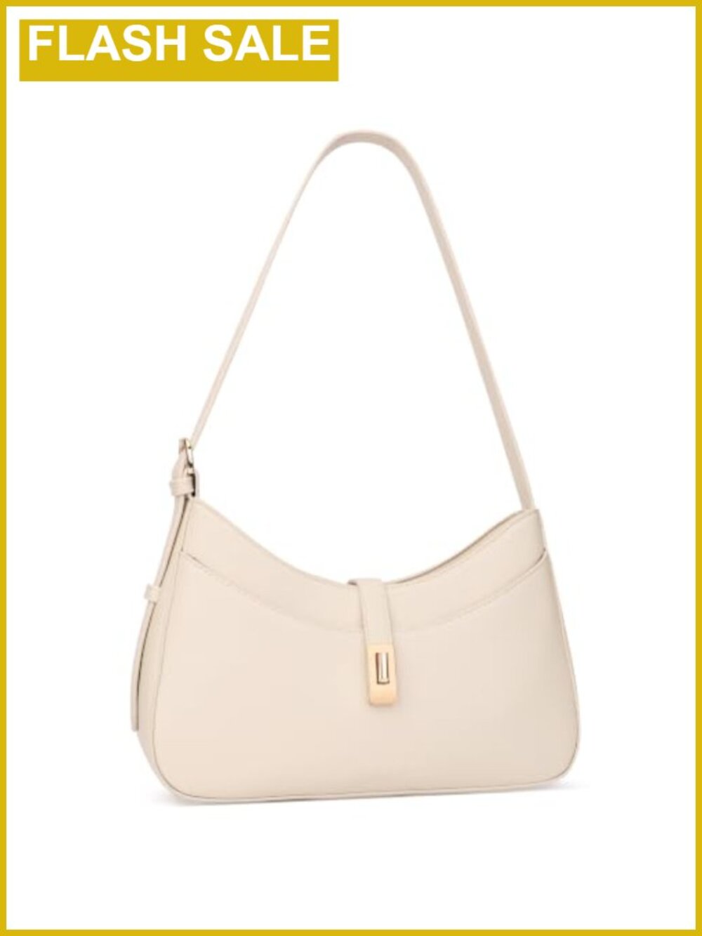 PU Leather Crescent Shoulder Bag Multi Pocket Retro Handbag Adjustable Strap